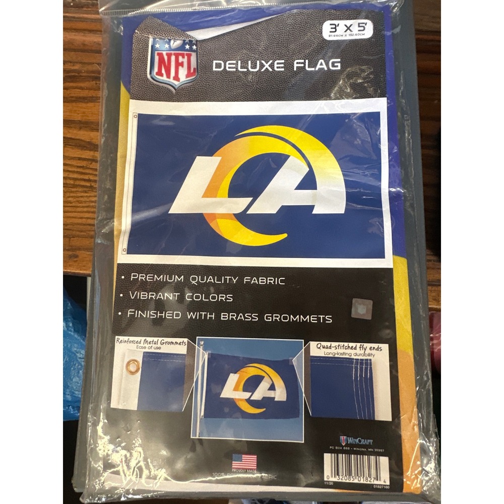 WinCraft Los Angeles Rams NFL Deluxe Flag 3x5 Blue Gold 01827100